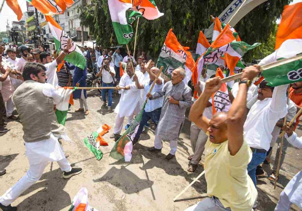 in bihar clash between Congress and BJP