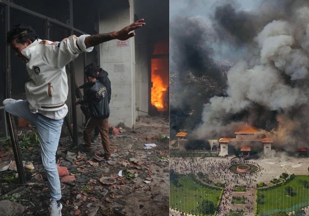 Nepal's parliament and pm residence fire !