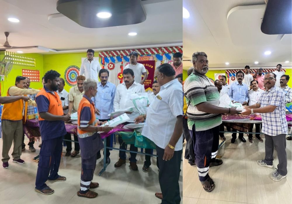 Gifts and new clothes for sanitation workers on the occasion of Diwali