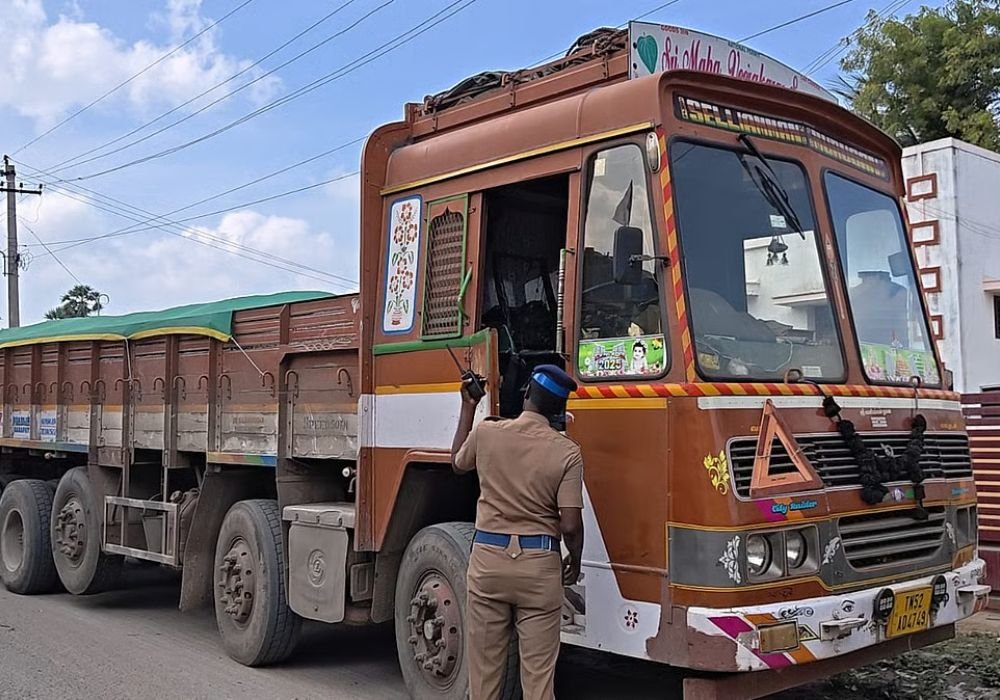 Petrol bombs were thrown at truck carrying mineral resources!