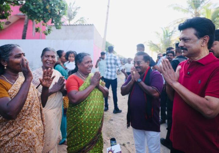 MK Stalin went on walk to collect votes in Kanyakumari