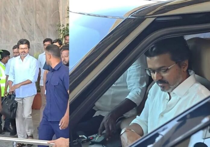 Vijay leaves for nellai campaign